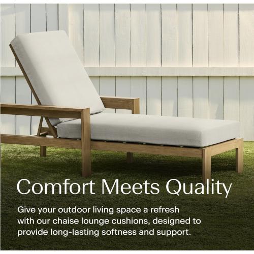 Honeycomb Outdoor Chaise Lounge, 22.5 x 70, Stripe Poolside Chair Cushion for Patio Furniture