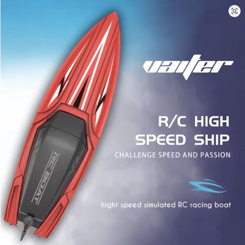 BEZGAR Large RC Boat, 18 inch Big Remote Control Boat for Adults, 35KMH Fast Speed RC Boat for Lake Ocean, Ideal Gifts for Kids Boys with 1500mAh Rechargeable Battery - TX125 Red