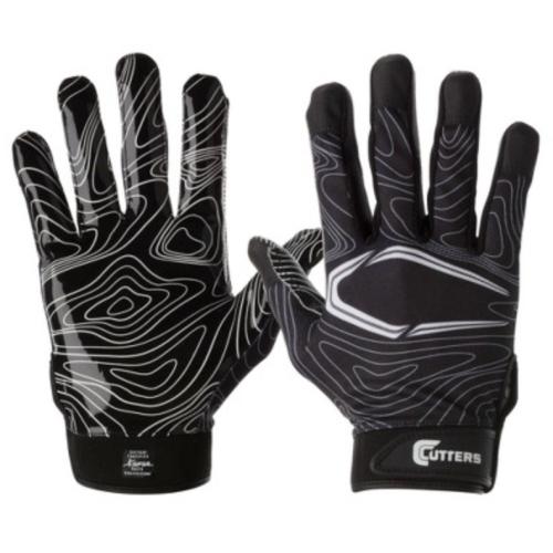 Cutters Youth Size 4 Medium Black Cam Rev Receiver Gloves