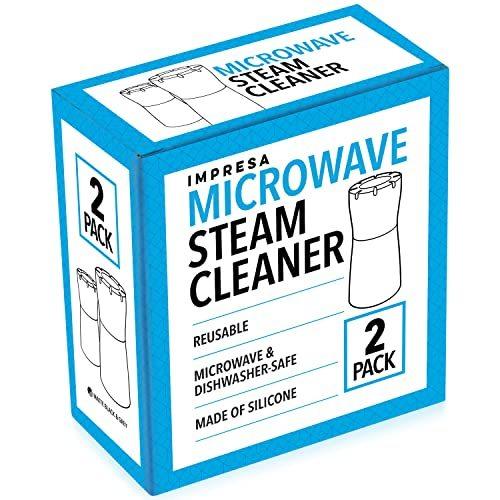 IMPRESA [2 Pack] Black Microwave Steam Cleaner for Quick Effortless Cleaning – Steam Device for a Spotless Microwave – Add Vinegar & Water to Eliminate Grime & Odor - Oven Cleaner