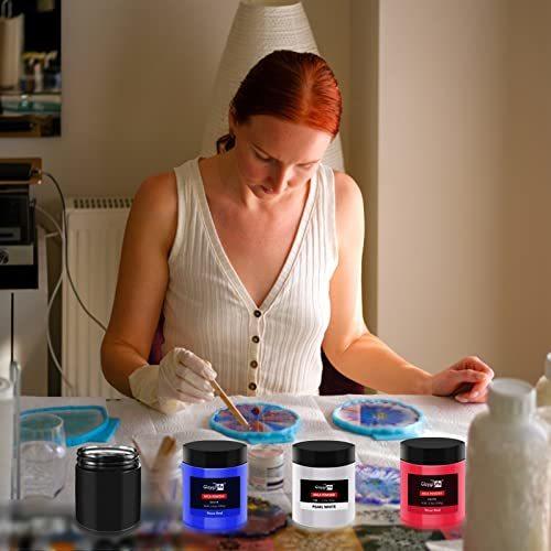 Mica Powder Black for Epoxy Resin 7.05 oz /200g Metallic Color Pigment for Soap Making Supplies Cold Process Soap Colorant Bath Bomb Molds Cosmetic Grade for Lip Gloss Body Butter