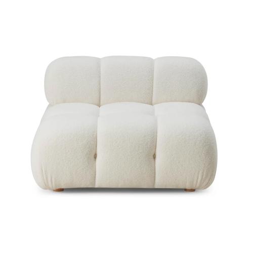 Calliope Vegan Shearling modular armless Upholstered Sectional Cream