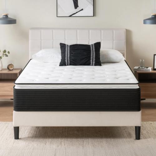 Size king Color White Wayfair Sleep™ 8 Plush Innerspring Mattress hybrid mattress