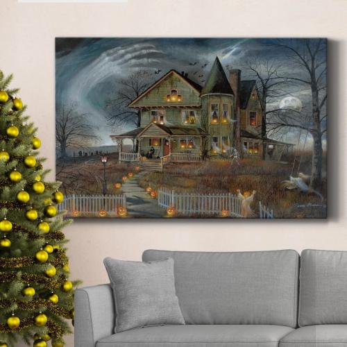Size 8x12 Haunted House -Gallery Wrapped Cavas