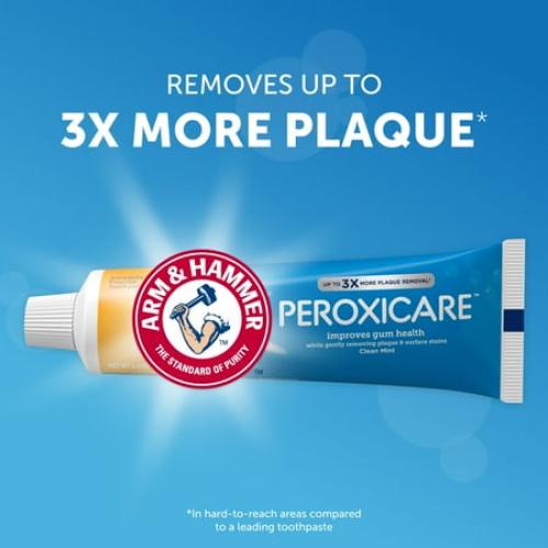 ARM & HAMMER Peroxicare Toothpaste for Gum Health, Baking Soda Toothpaste, Clean Mint, 6.0 oz (Pack of 4)