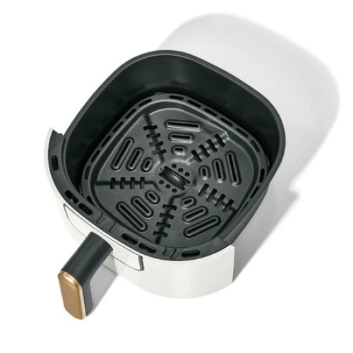 (BLACK WITH FLOWERS) Beautiful 3 Qt Air Fryer with TurboCrisp Technology, EverGood Ceramic Nonstick Coating, Drew Barrymore