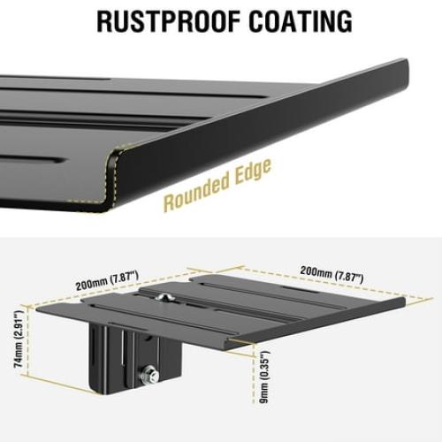 ZeboZap DIY Floating Shelf for Soundbars & Consoles | No Drill Pole Mount | Weatherproof | Black