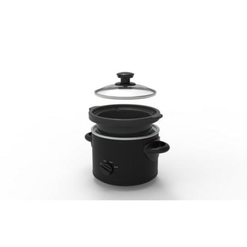 Mainstays 2 QT Slow Cooker, Matte Black Finish, Removeable Stoneware Pot, Model MS54100112165B