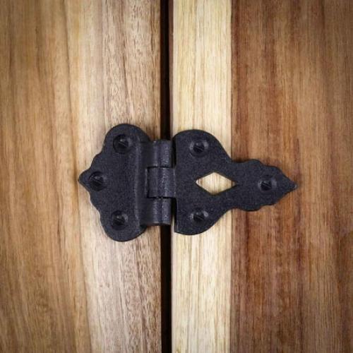Renovators Supply Cabinet Hinges 2 Black Wrought Iron Hoosier 3/8 Offset Kitchen Cabinet Hinges w/Hardware