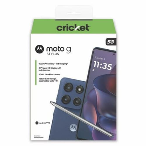 Cricket Wireless Moto G Stylus 2025 8GB RAM (Prepaid), Gibraltar Sea