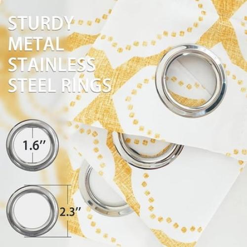 Driftaway Geo Trellis Room Darkening Grommet Unlined Window Curtains, Set Of Two Panels, Each 52ÂX84Â (Gray)