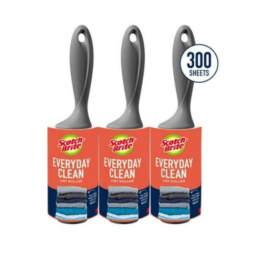 3 Pack Scotch-Brite Lint Roller, 100 Sheets per Roller,