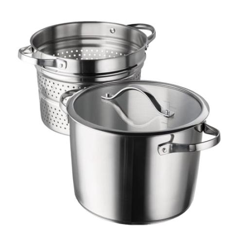 Tramontina 8-Quart Stainless Steel Tri-ply Base Multicooker with Pasta Insert