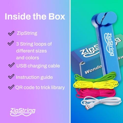 ZipString , Gift for Kids and Adults, As Seen on Shark Tank, Recommended Age 4  years old, Bodacious Blue