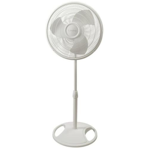 Lasko 16 Oscillating 3-Speed Pedestal Fan with Adjustable Height, 47 H, White, S16200, New