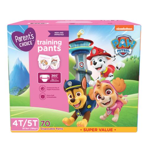 Parent's Choice Paw Patrol Training Pants for Girls, 4T/5T, 70 Count (Select for More Options)