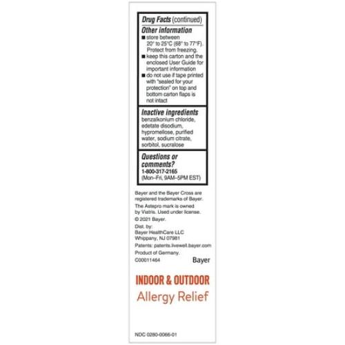 Children's Astepro Allergy Medicine, Steroid Free Antihistamine Nasal Spray, 60 Metered Sprays