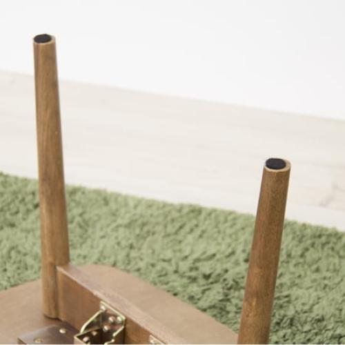 AZUMAYA TAC-229WAL Folding Legs Coffee Center Table, W41.3 x D20.5 x H14.0 Inches, Natural Walnut and Rubber Wood Material, Home and Living, Walnut Color
