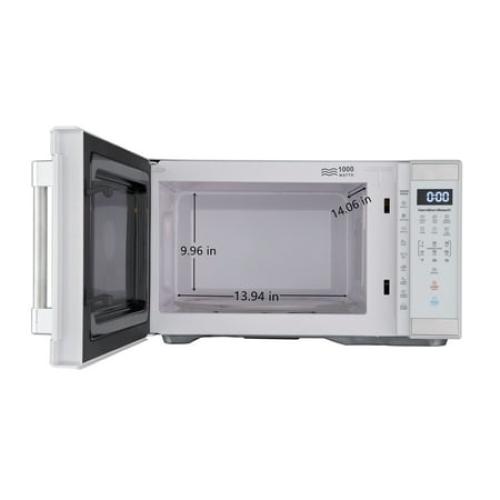 Hamilton Beach 1.1 Cu. ft. Countertop Microwave Oven, 1000 Watts, White Stainless Steel