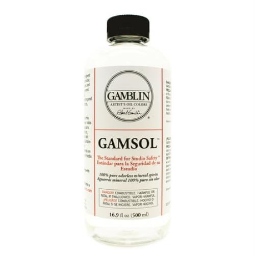 Gamblin Gamsol Odorless Mineral Spirits 16 Oz Bottle