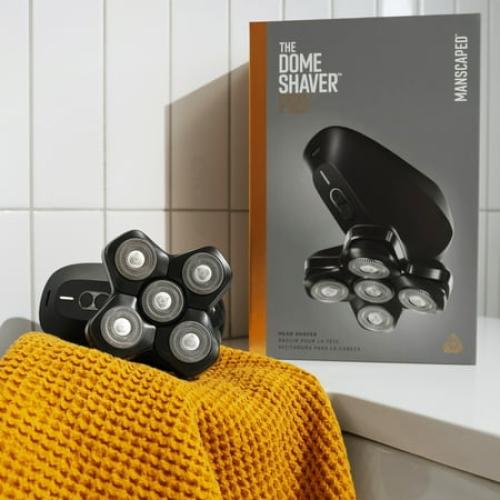MANSCAPED® The Dome Shaver™ PRO Head Shaver for Bald Men – Five Rotary Blades with SkinSafe® & FlexAdjust Technology - Black
