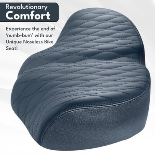 X WING New-Age Noseless Bike Seat Cushion for Men & Women - Extra Padding & Wide - Suitable for City, Electric, Stationary Bikes - Compatible with Peloton Bikes – Wide Winged Bike Seat with Cushion
