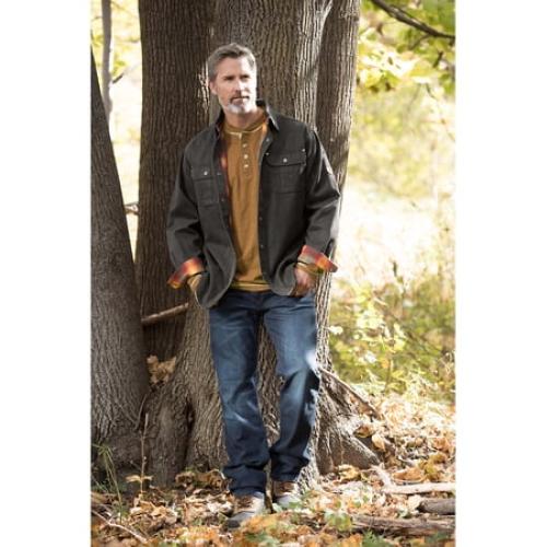 Barley XL Legendary Whitetails Men's Journeyman Flannel Lined Shirt Jacket Water Resistant Waxed Cotton