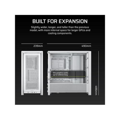 Corsair Frame 4000D White Steel / Tempered Glass ATX Mid Tower Computer Case