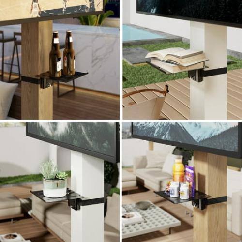 ZeboZap DIY Floating Shelf for Soundbars & Consoles | No Drill Pole Mount | Weatherproof | Black