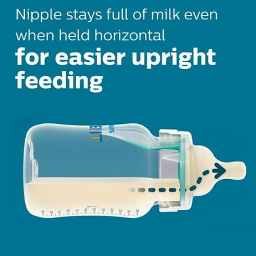 Philips AVENT Anti-Colic Baby Bottles with AirFree Vent, 4oz, 4pk, Clear, SCY701/04