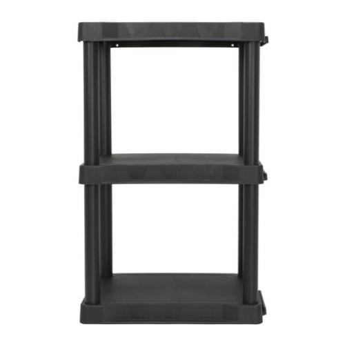 Hyper Tough Black Plastic 3-Tier 32 H x 20.07 W x 12 D, 150lb Total Capacity