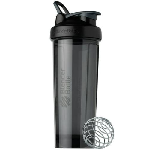 BlenderBottle Pro Series 32 oz Black Solid Print Shaker Cup with Wide Mouth and Flip-Top Lid