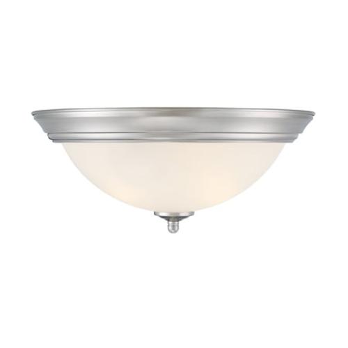 DESIGNERS FOUNTAIN Flush Mount Ceiling Light, 2-Pack, 13 Inch LED Frosted Glass Lighting Fixture for Kitchen, Bedroom, Bathroom, and Hallway, Brushed Nickel, D333M-13FM-BN2