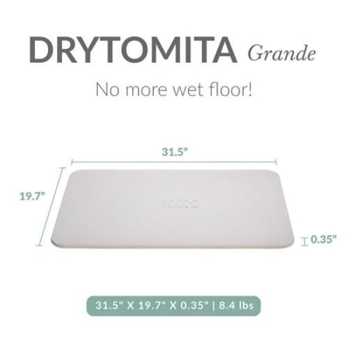 Momo Lifestyle Stone Bath Mat Drytomita 24 X 15 Linen Gray, Diatomaceous Earth, Non-Slip Super Absorbent Quick Drying Shower Mat Bathroom Accessory for Home Spa