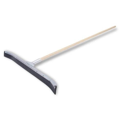MARSHALLTOWN Asphalt Squeegee, 24 Inch Neoprene Curved Blade, 60 Inch Wood Handle, Spread Sealer Over Asphalt, Reversible, RED700247