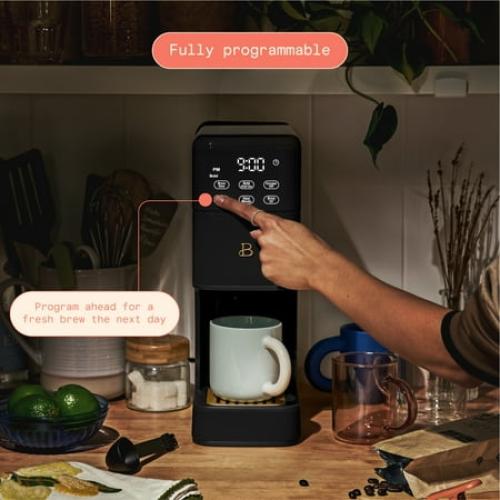 Beautiful Perfect Grind™ Programmable Single Serve Coffee Maker, Black Sesame by Drew Barrymore❗MAY HAVE MISSING PIECES/NEEDS CLEANING❗