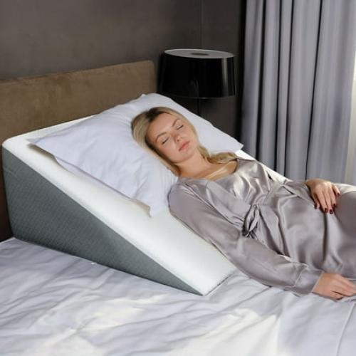 Kolbs Extra Wide Bed Wedge Pillow with Memory Foam Top for GERD and Acid Reflux, Stylish Jacquard Cover, (Extra Large 12 Height (31 x 33 x 12), Multi-Color