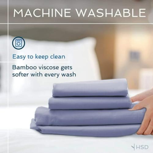 Hotel Sheets Direct 100% Bamboo 3 Piece Bed Sheet Set, Twin XL, White