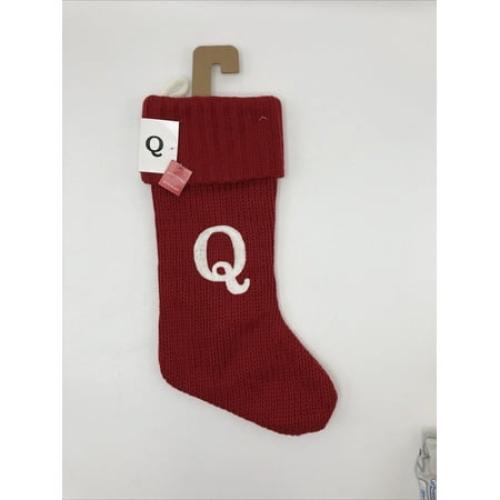 MONOGRAM LETTER Q” RED/WHITE KNIT XMAS STOCKING 18 Wondershop Target