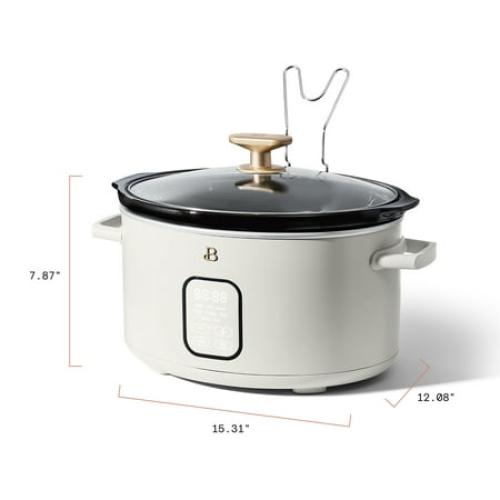 Beautiful 6 Qt Programmable Slow Cooker, White Icing by Drew Barrymore