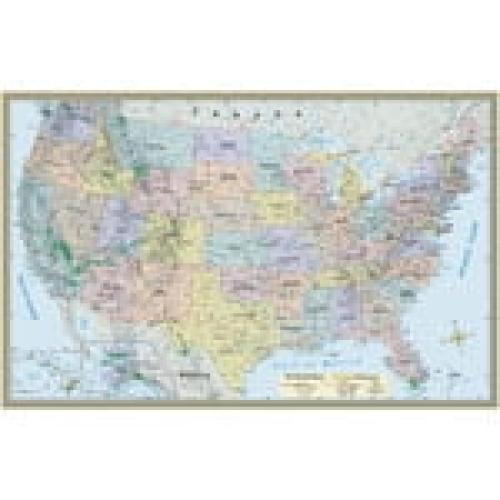 QuickStudy U.S. Map Laminated Poster 50 x 32
