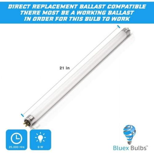 4 Pack T5 21 Inch LED F13T5CW LED Replacement Bulb F13T5 LED 9 Watts 920 Lumens Cool White 4100k F13 T5 13 Watt Bulb