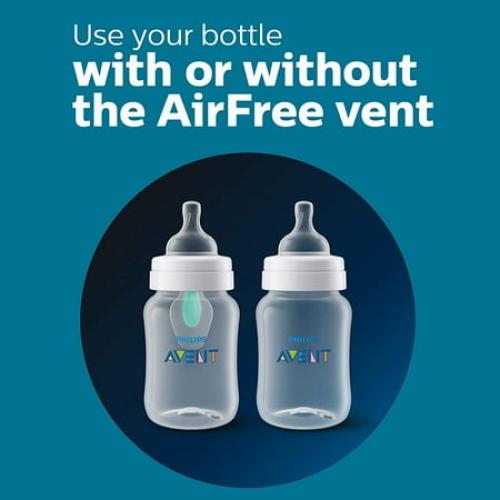 Philips AVENT Anti-Colic Baby Bottles with AirFree Vent, 4oz, 4pk, Clear, SCY701/04