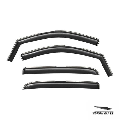 Voron Glass in-Channel Extra Durable Rain Guards for Dodge RAM 2002-2008 MegaCab, Window Deflectors, Vent Window Visors, 4 Pieces - 200691