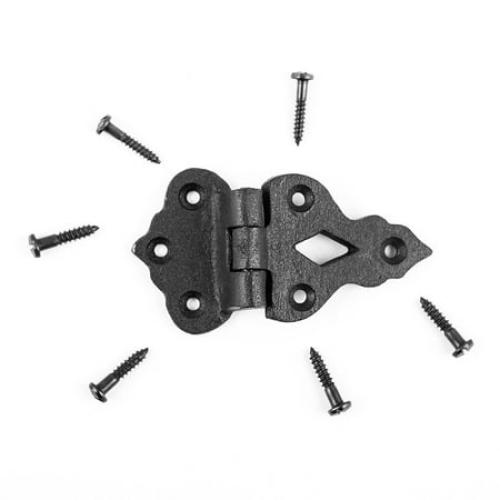 Renovators Supply Cabinet Hinges 2 Black Wrought Iron Hoosier 3/8 Offset Kitchen Cabinet Hinges w/Hardware
