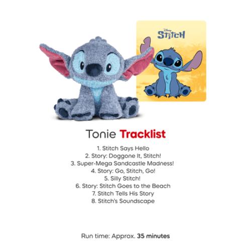 Tonies Cuddle Tonie Stitch Audio Toy Plush from Disney's Lilo & Stitch, Walmart Exclusive, Age Group 3