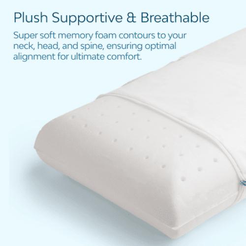 Mediflow Memory Foam Water Pillow - Adjustable Pillow for Neck Pain Relief, Pillow for Side, Back, and Stomach Sleepers, The Original Inventor of The Water Pillow, Memory Foam Bed Pillow (1 Pillow)