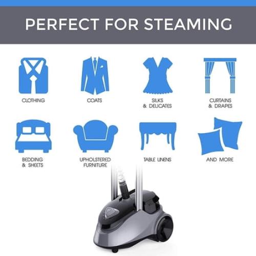 PurSteam Standing Garment Steamer with Wheels, 1h  of Continuous Steam, Ironing Board