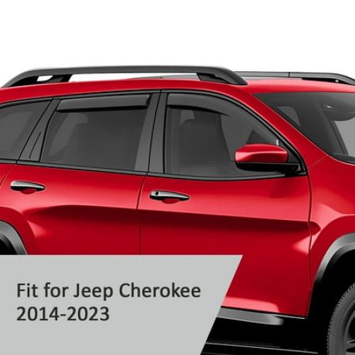 Voron Glass in-Channel Extra Durable Rain Guards for Jeep Cherokee 2014-2023, Window Deflectors, Vent Window Visors, 4 Pieces - 220107
