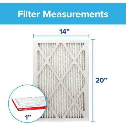 Filtrete 14x20x1 Air Filter, MPR 1000, MERV 11, Micro Allergen Defense 3-Month Pleated 1-Inch Air Filters, 2 Filters